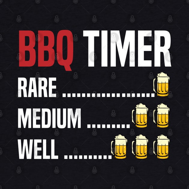 funny vintage barbeque bbq timer for bbq timing and beer drinking for bbq timing by A Comic Wizard